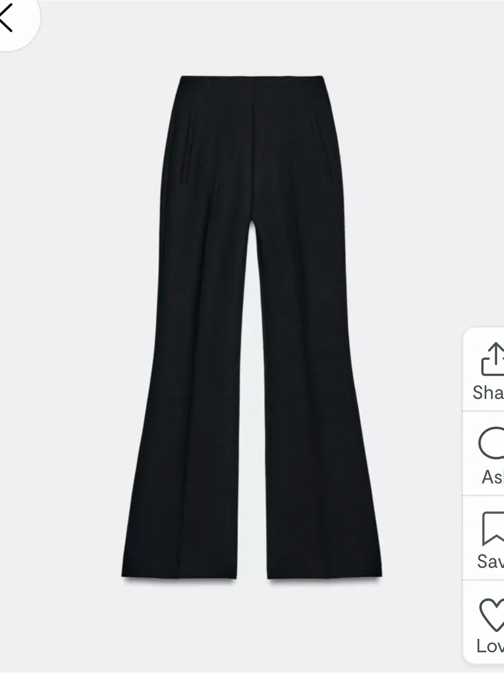 Zara Black Flared Tailored Pants